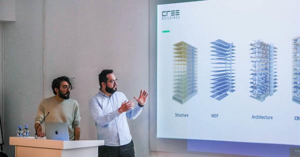 Ferhat Can and Volkan Başocak Gave a Seminar on "Innovative Construction Technique: Wood-Hybrid System" at EMU Faculty of Architecture